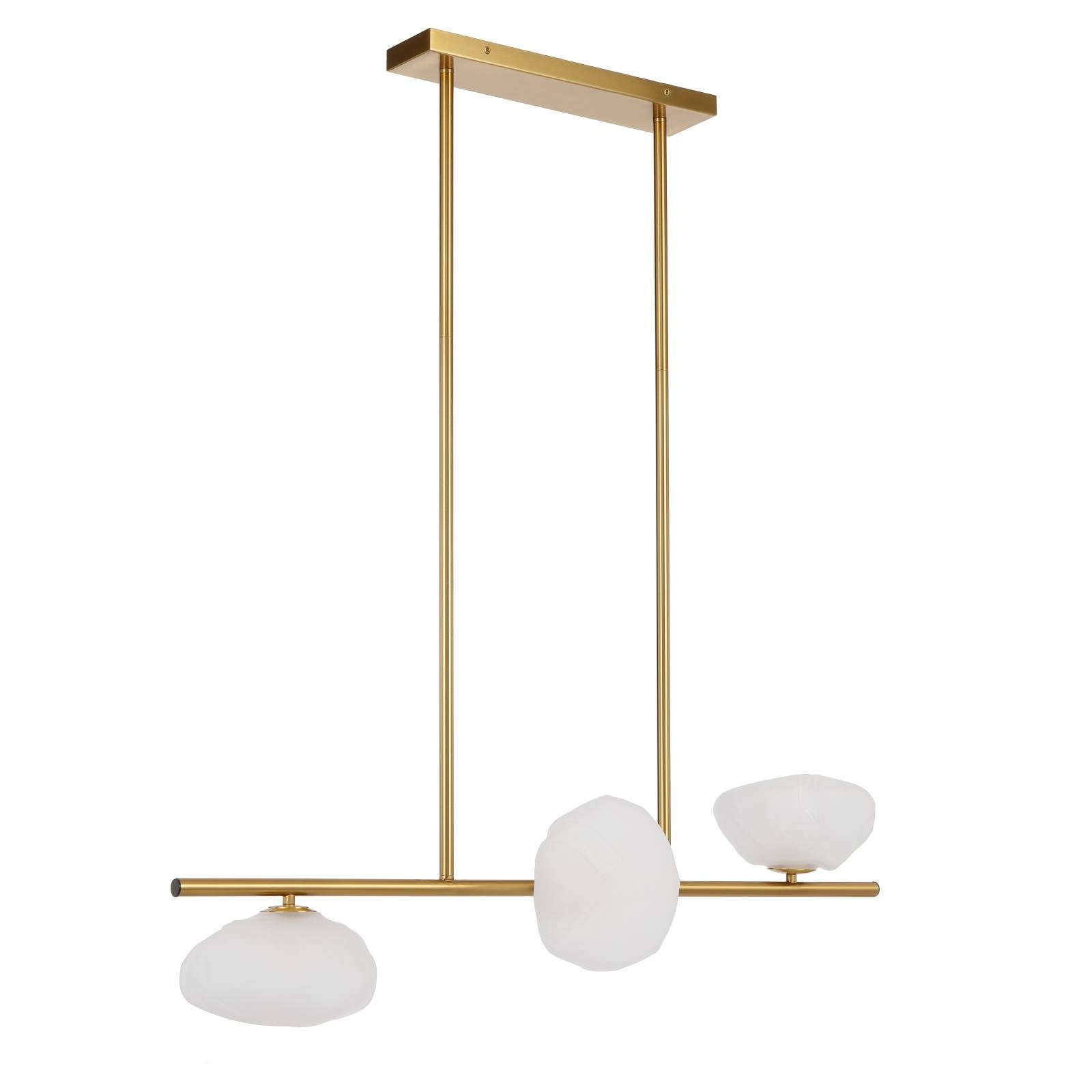 Zecca 3 Light Horizontal Pendant, Antique Gold