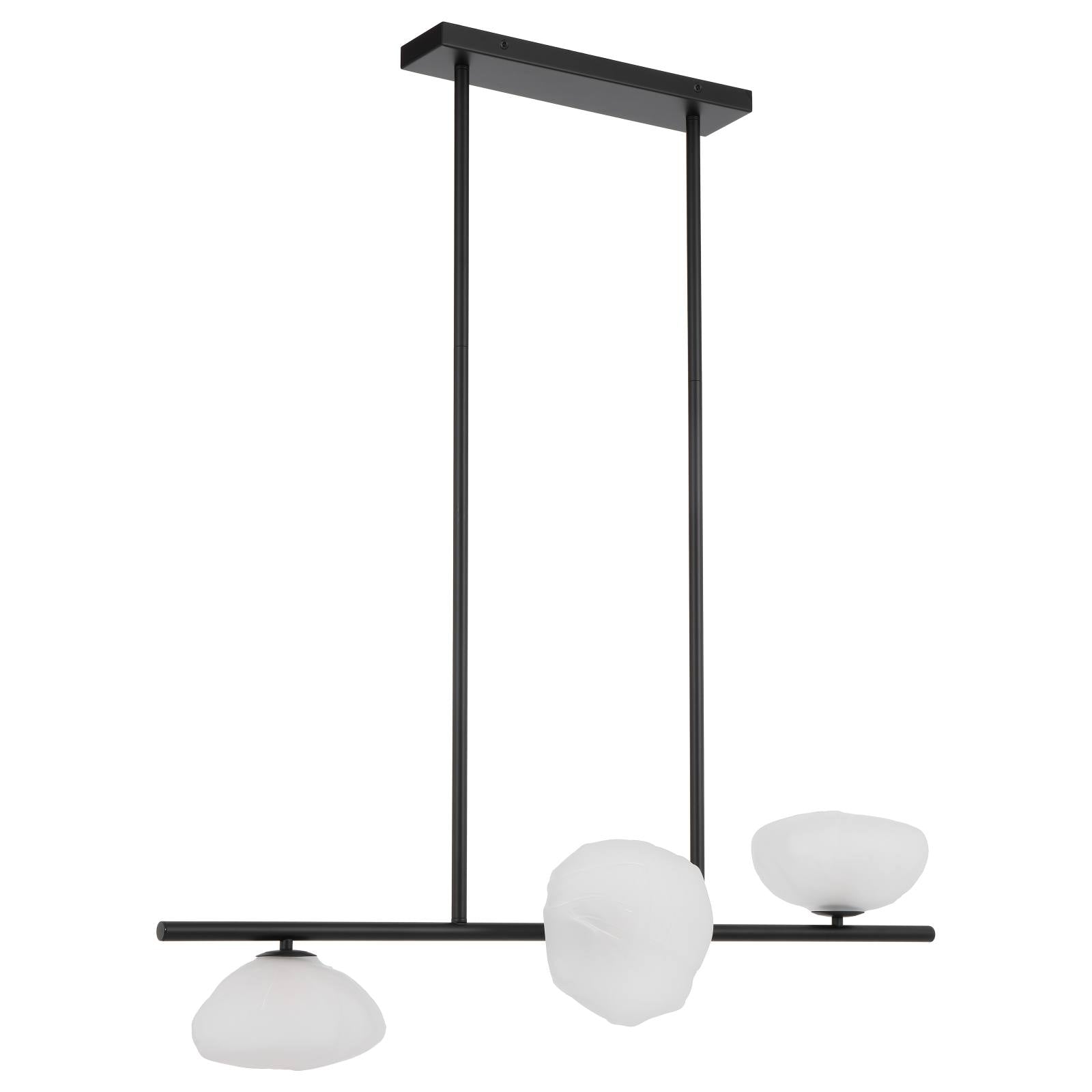 Zecca 3 Light Horizontal Pendant, Black