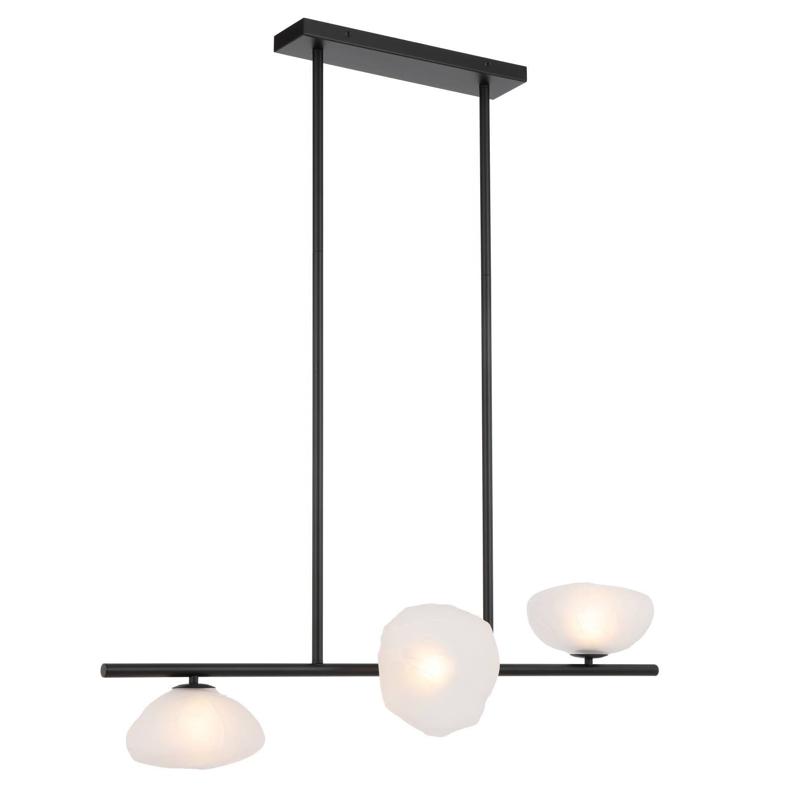 Zecca 3 Light Horizontal Pendant, Black