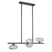 Zecca 3 Light Horizontal Pendant, Black Smoke