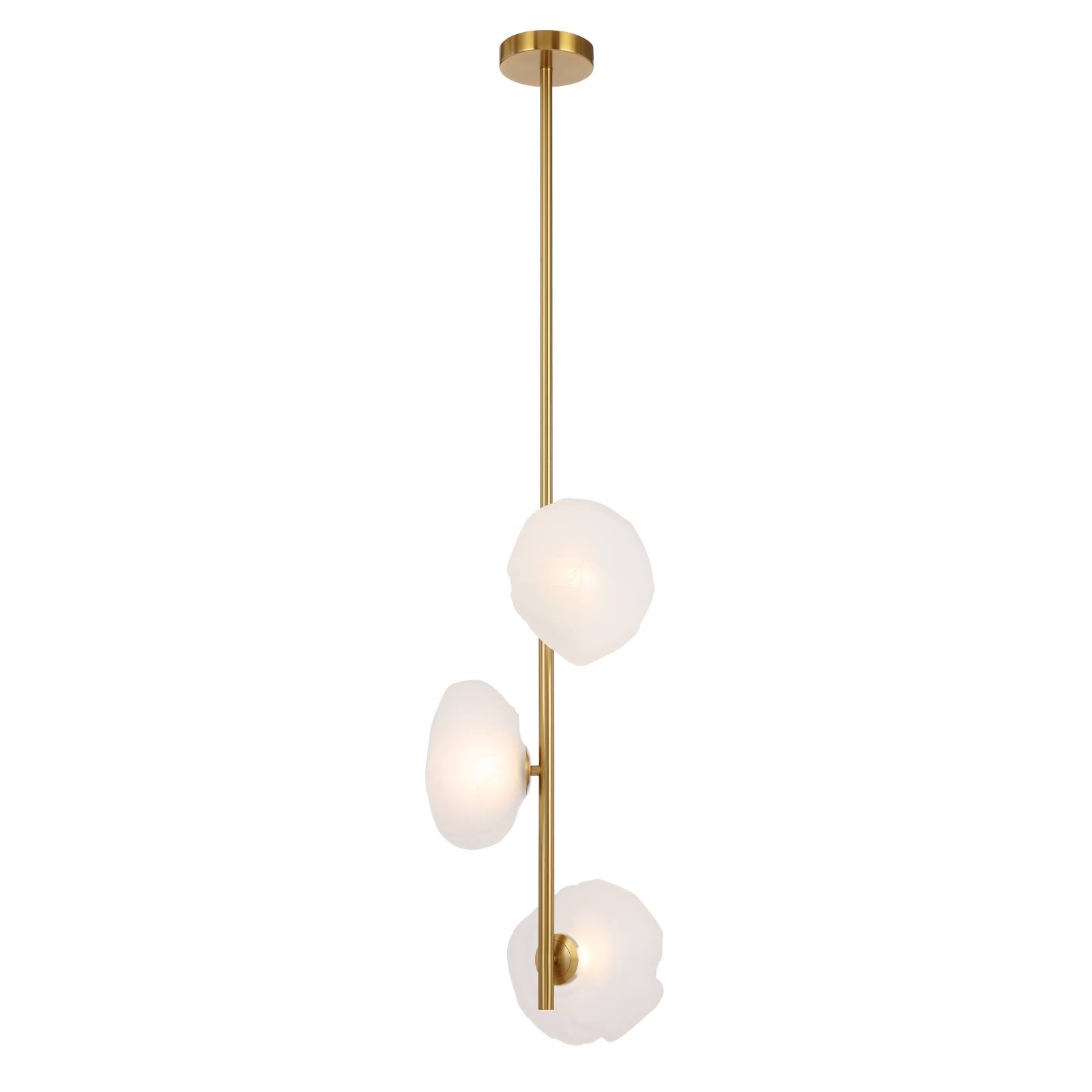 Zecca 3 Light Vertical Pendant, Antique Gold