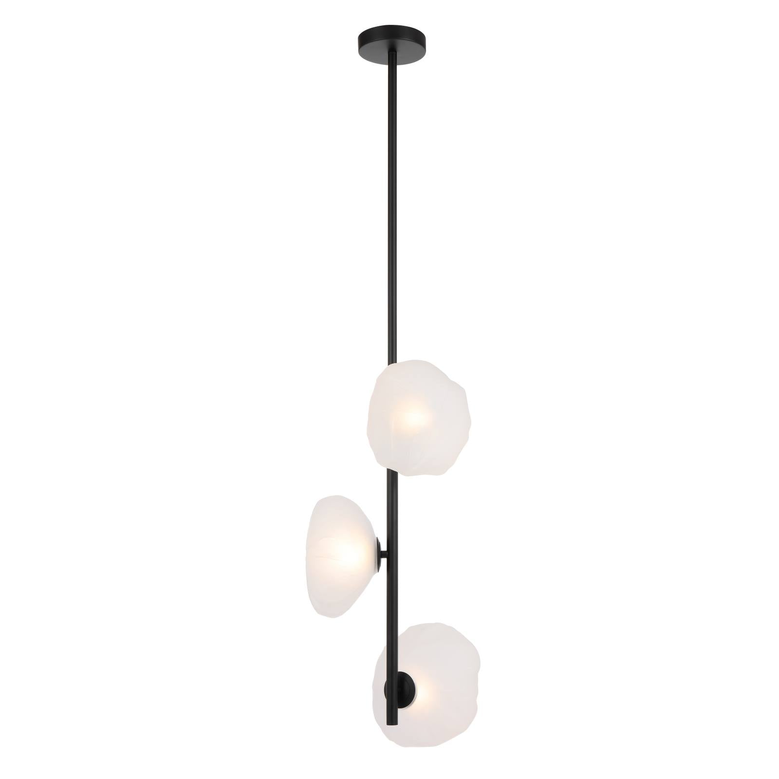Zecca 3 Light Vertical Pendant, Black