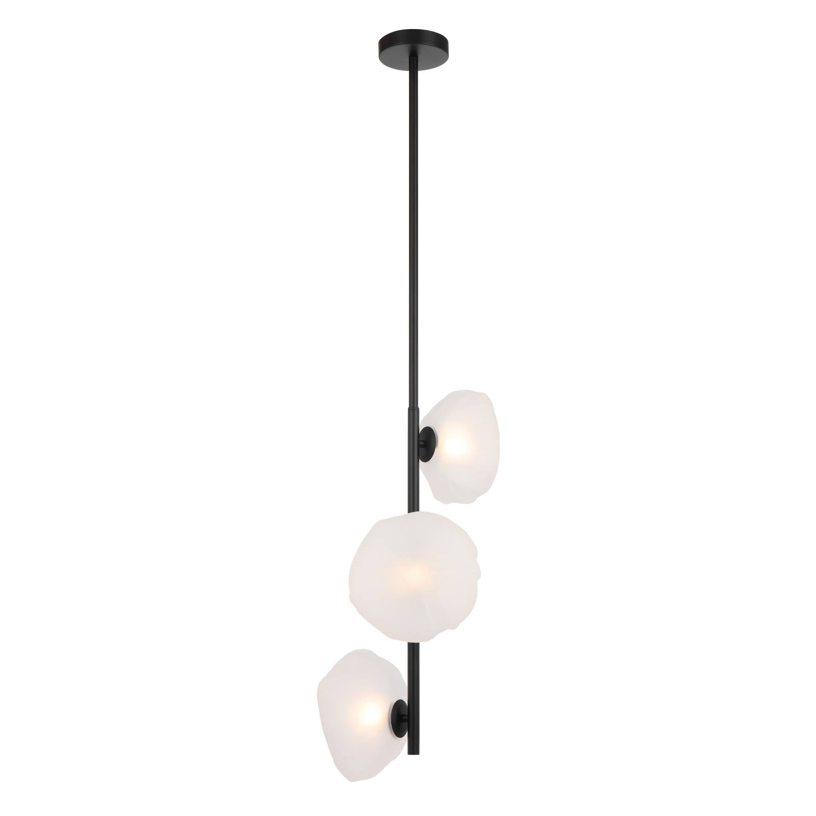 Zecca 3 Light Vertical Pendant, Black