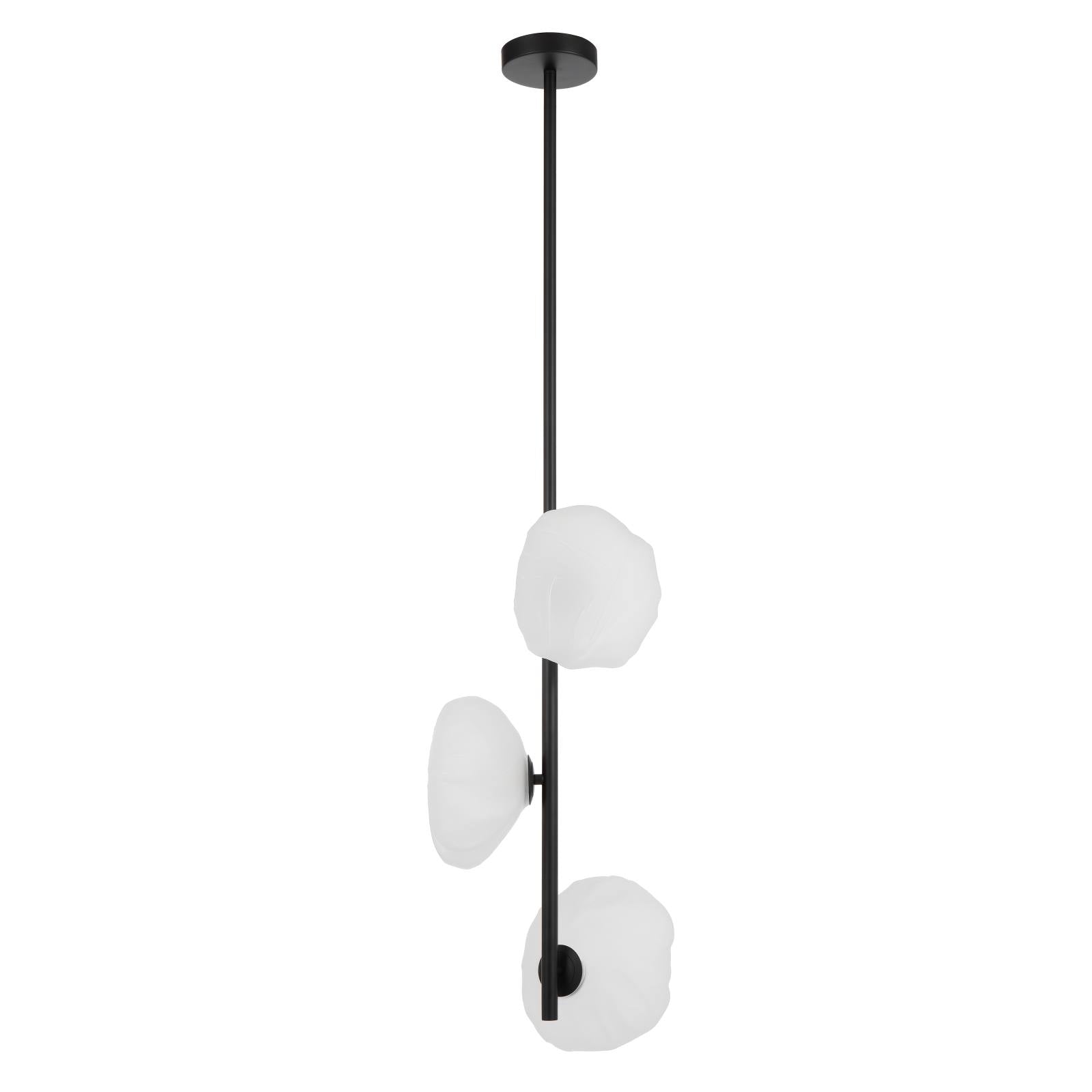 Zecca 3 Light Vertical Pendant, Black