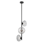 Zecca 3 Light Vertical Pendant, Black Smoke