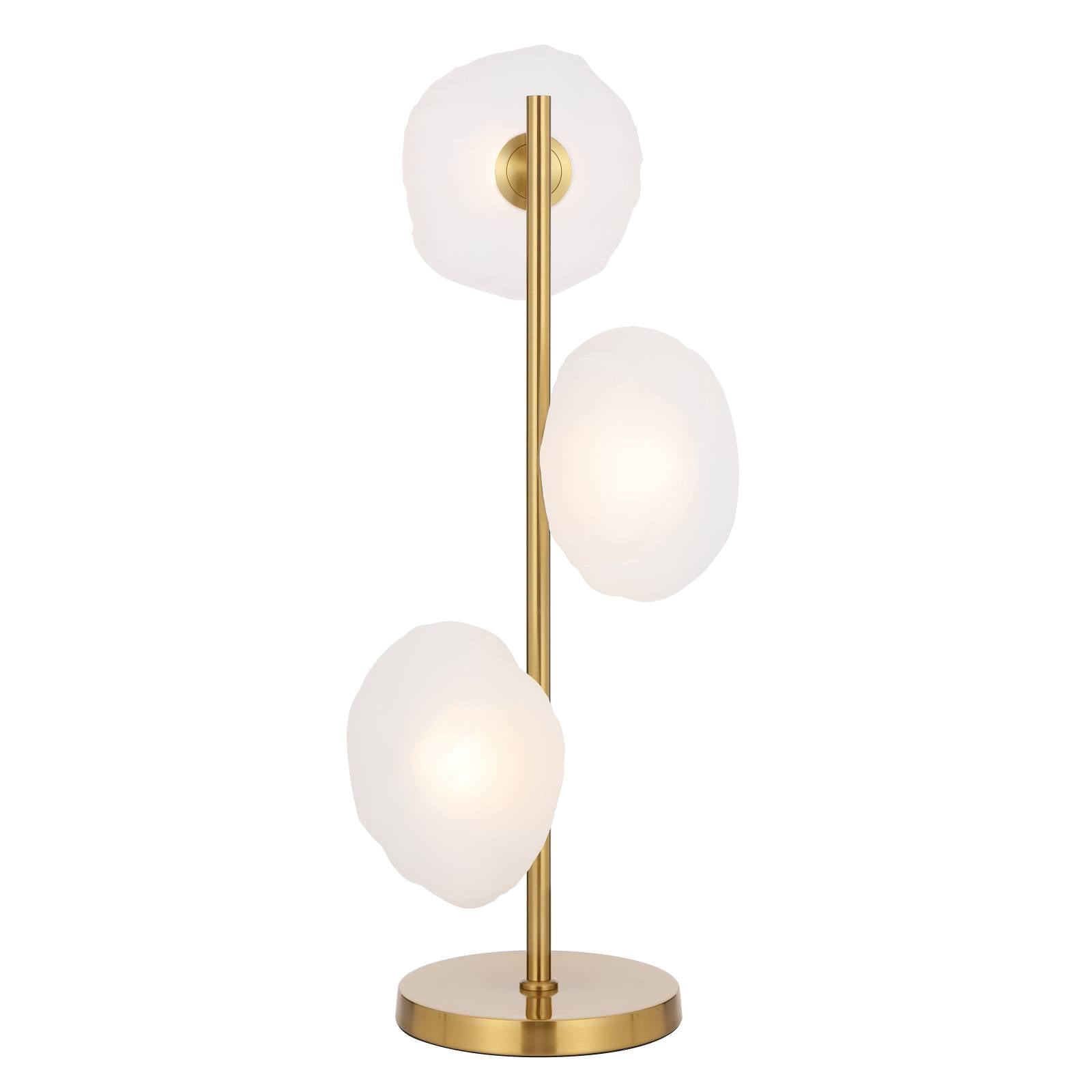 Zecca 3 Lights Table Lamp, Antique Gold