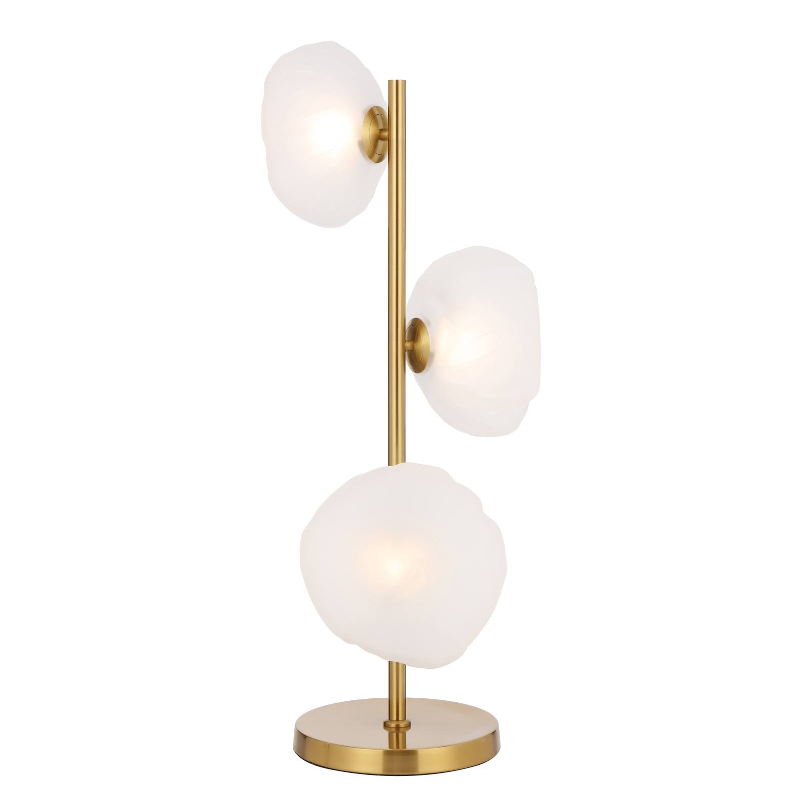 Zecca 3 Lights Table Lamp, Antique Gold
