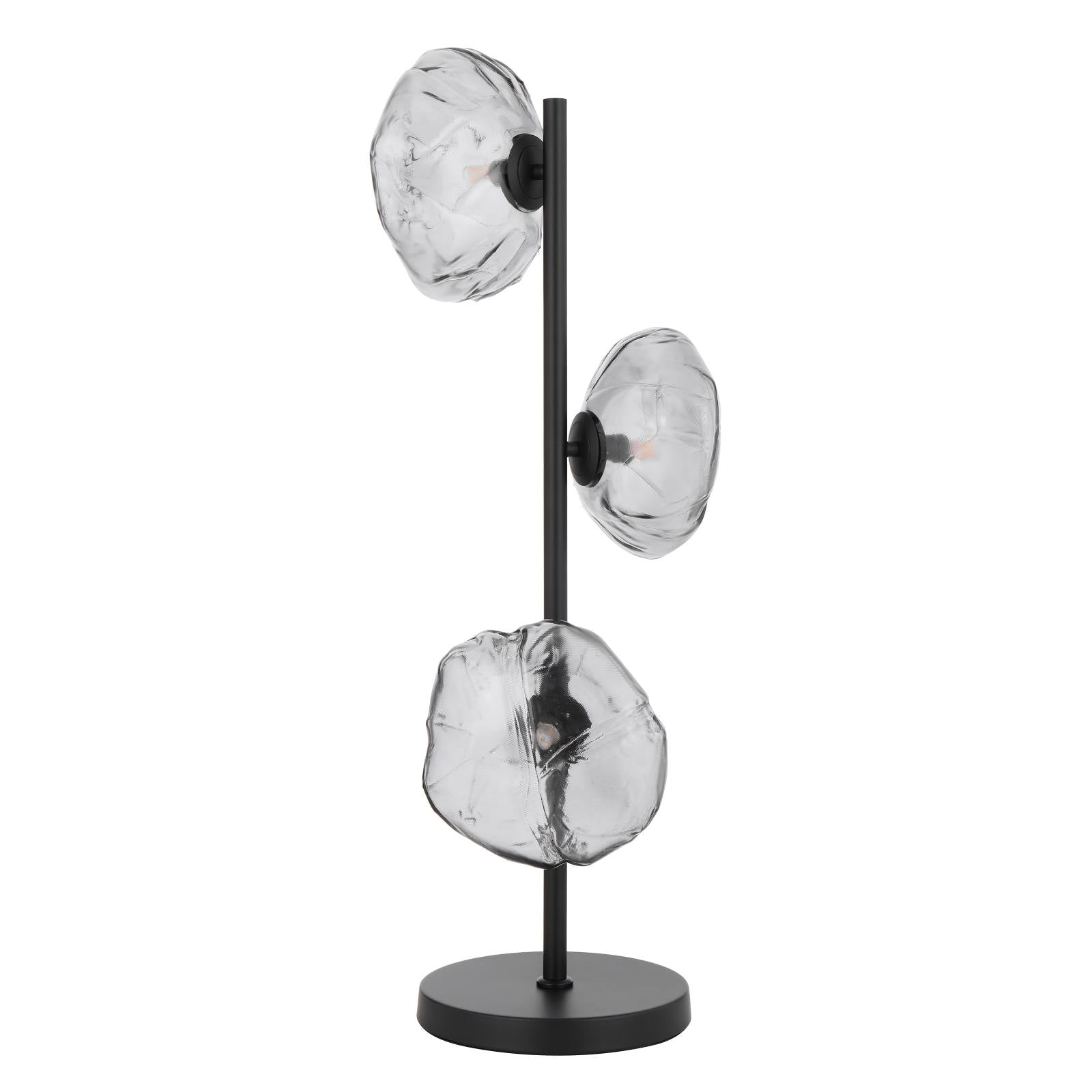 Zecca 3 Lights Table Lamp, Black Smoke