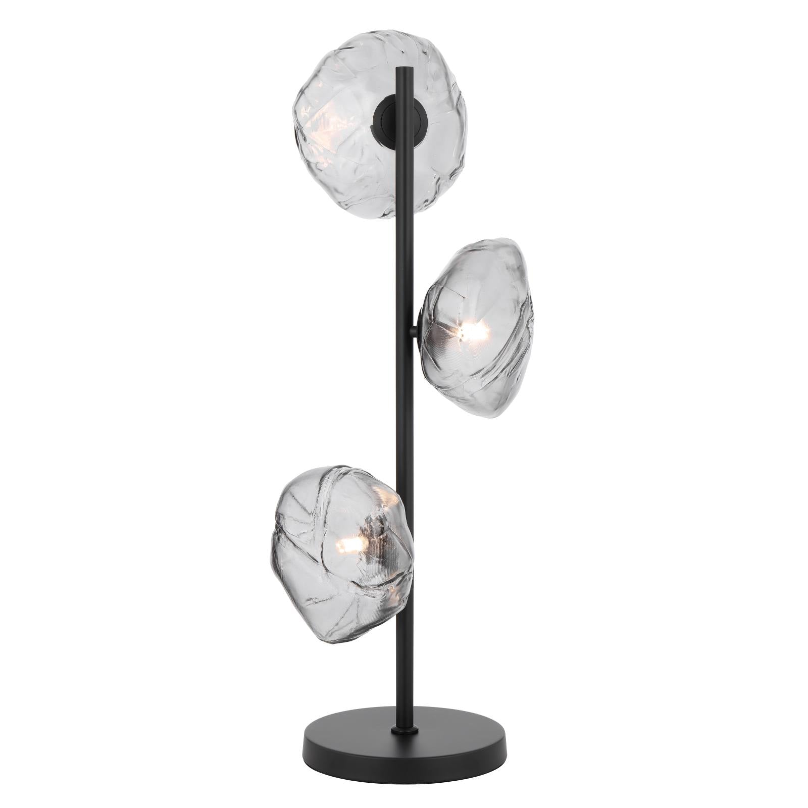 Zecca 3 Lights Table Lamp, Black Smoke