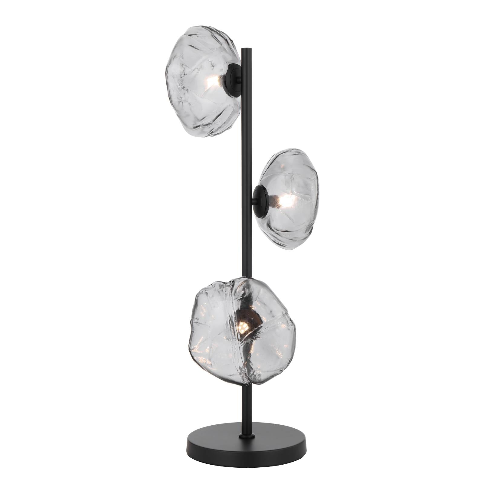 Zecca 3 Lights Table Lamp, Black Smoke