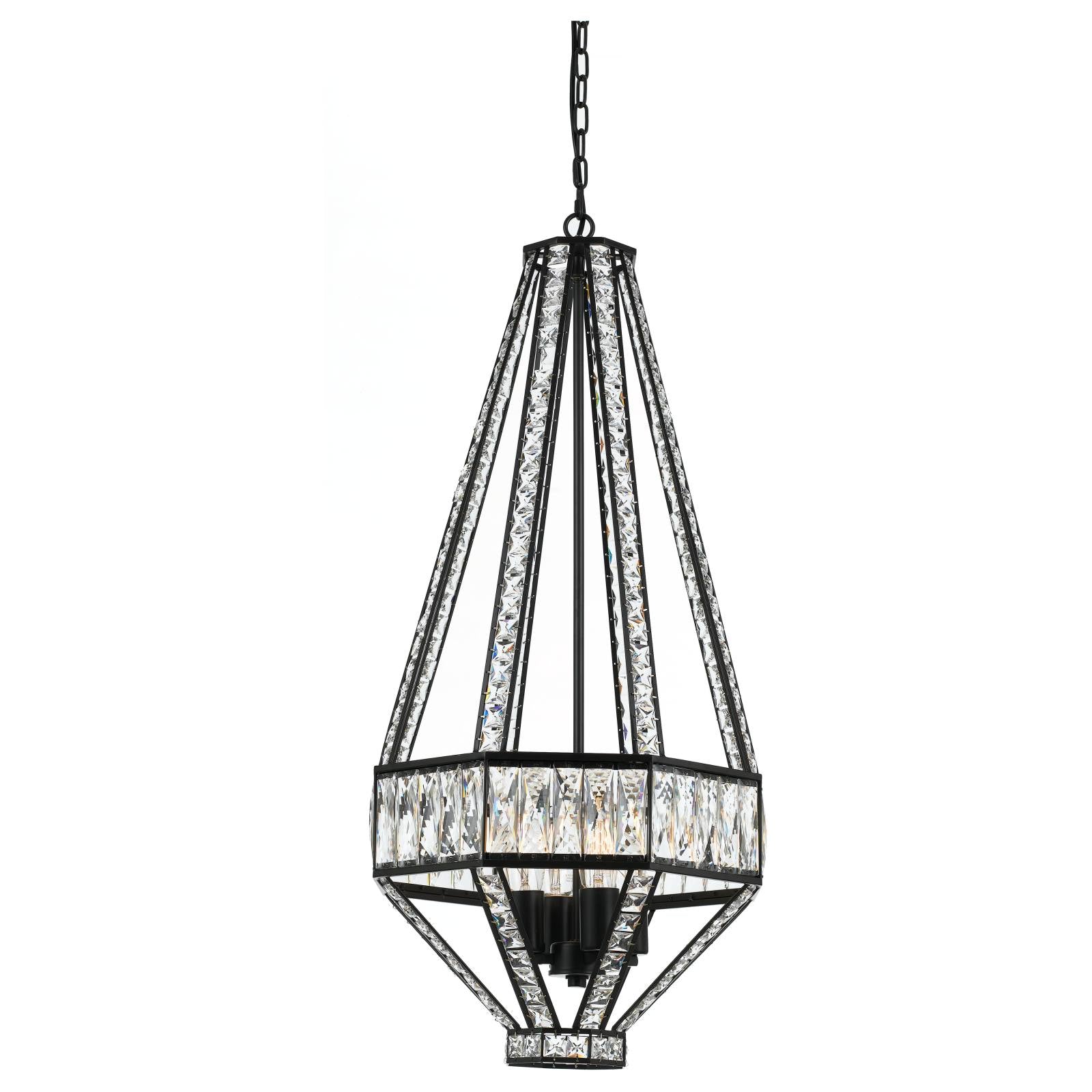 Zofio 4 Light Pendant, Clear Glass, Oil Bronze
