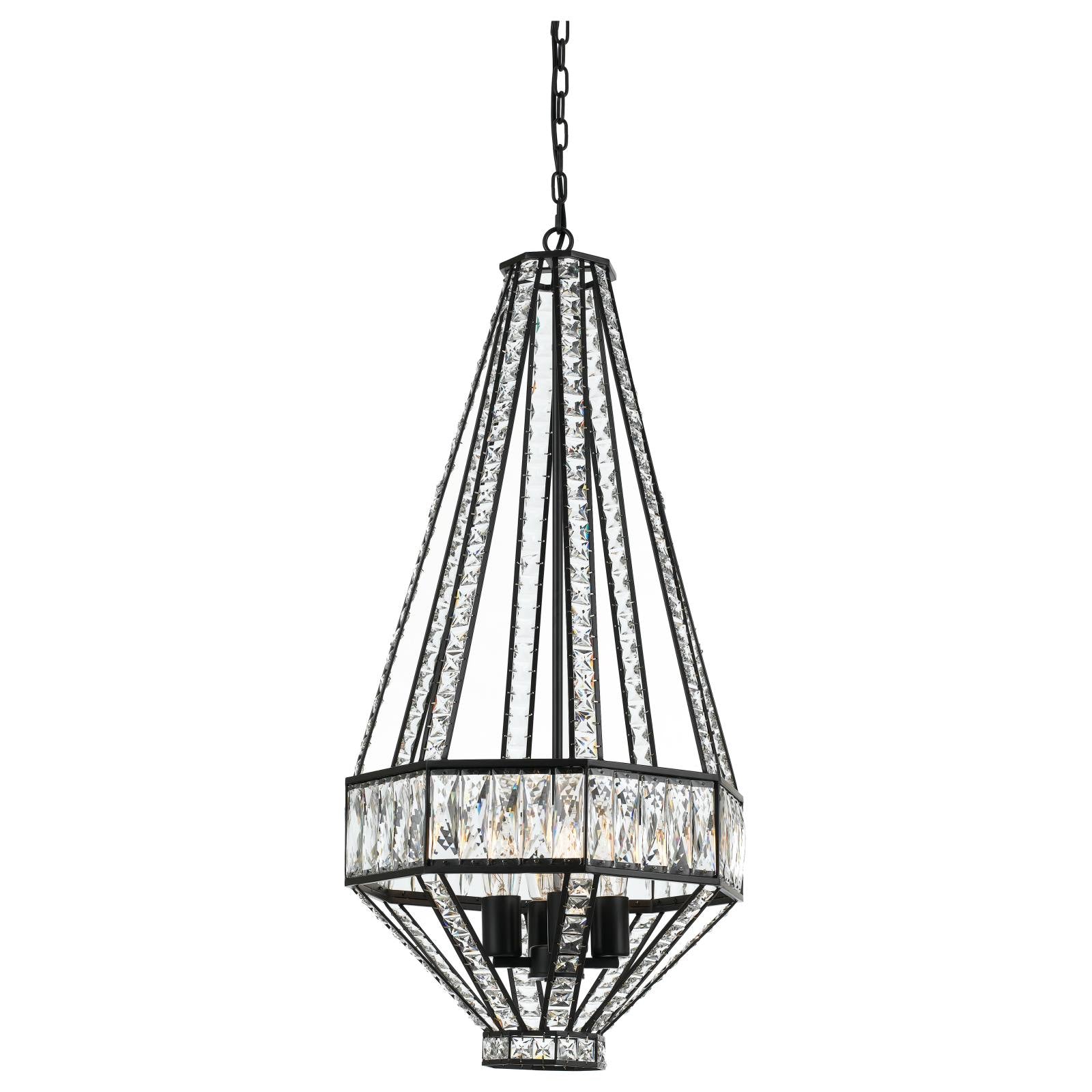 Zofio 4 Light Pendant, Clear Glass, Oil Bronze