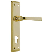 Menton 85mm Euro Lever Set, Polished Brass