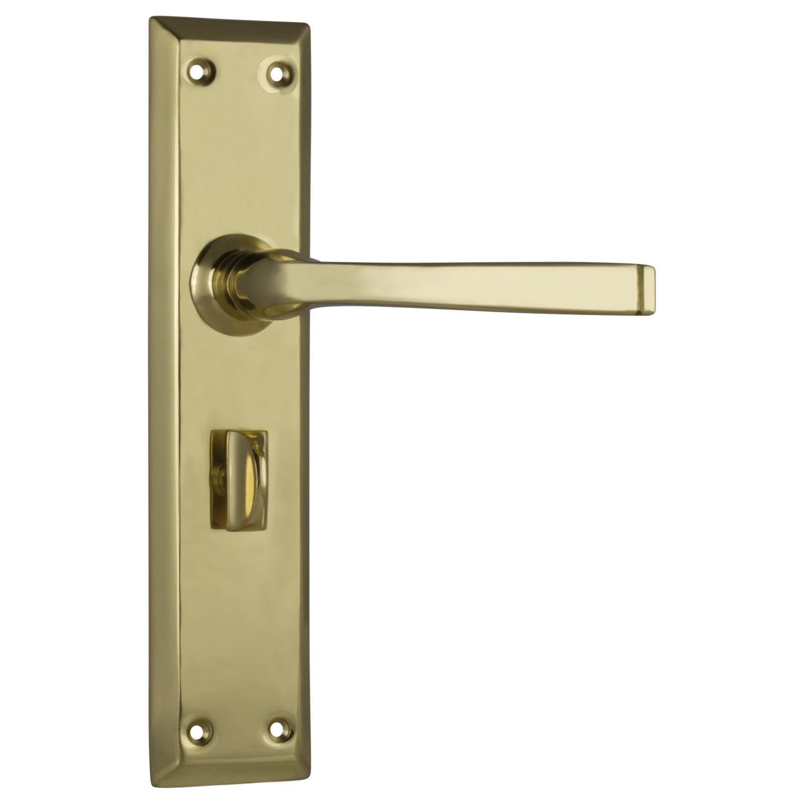 Menton Privacy Lever Set, Polished Brass