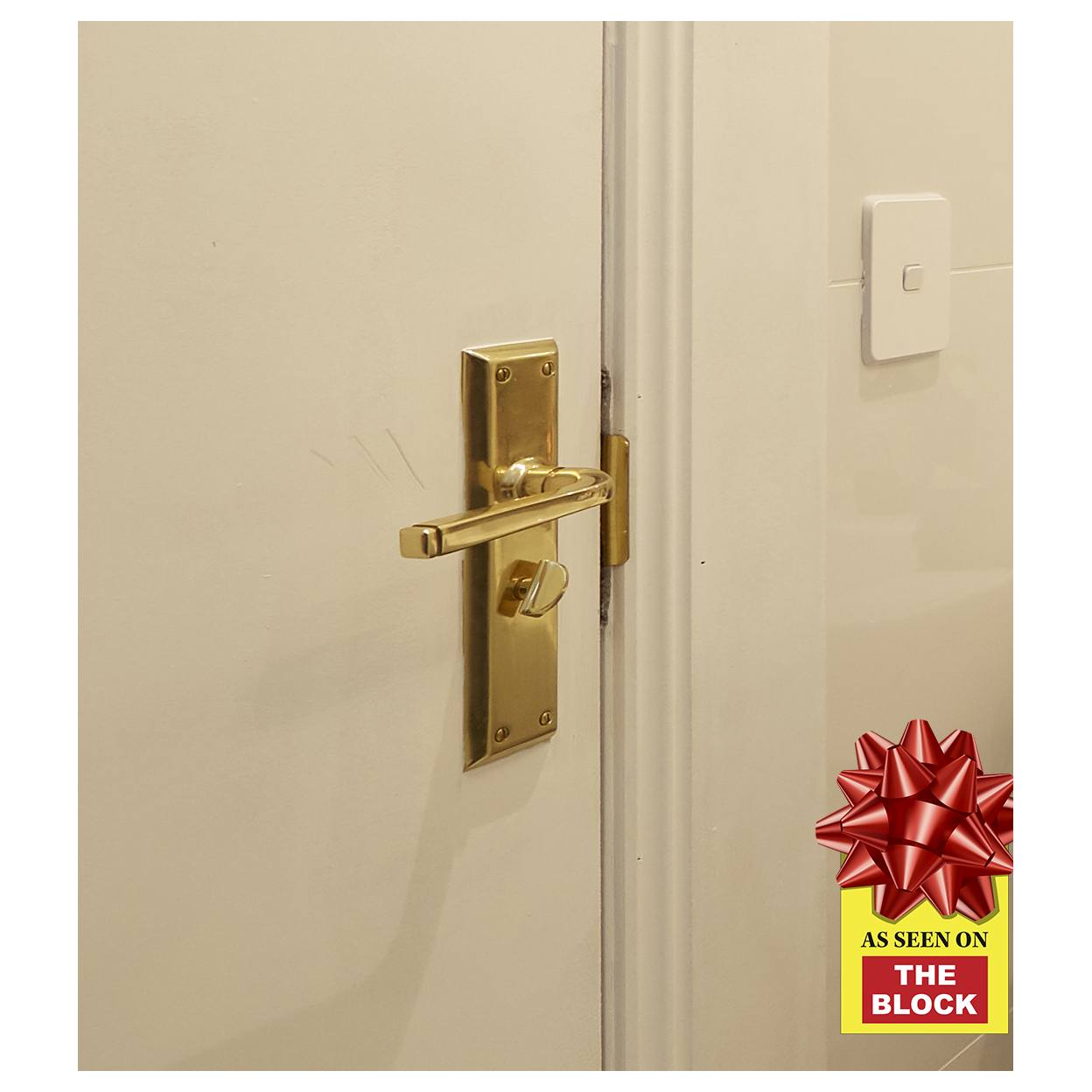 Menton Privacy Lever Set, Polished Brass