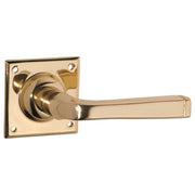 Small Menton Lever on Rose, Polished Brass