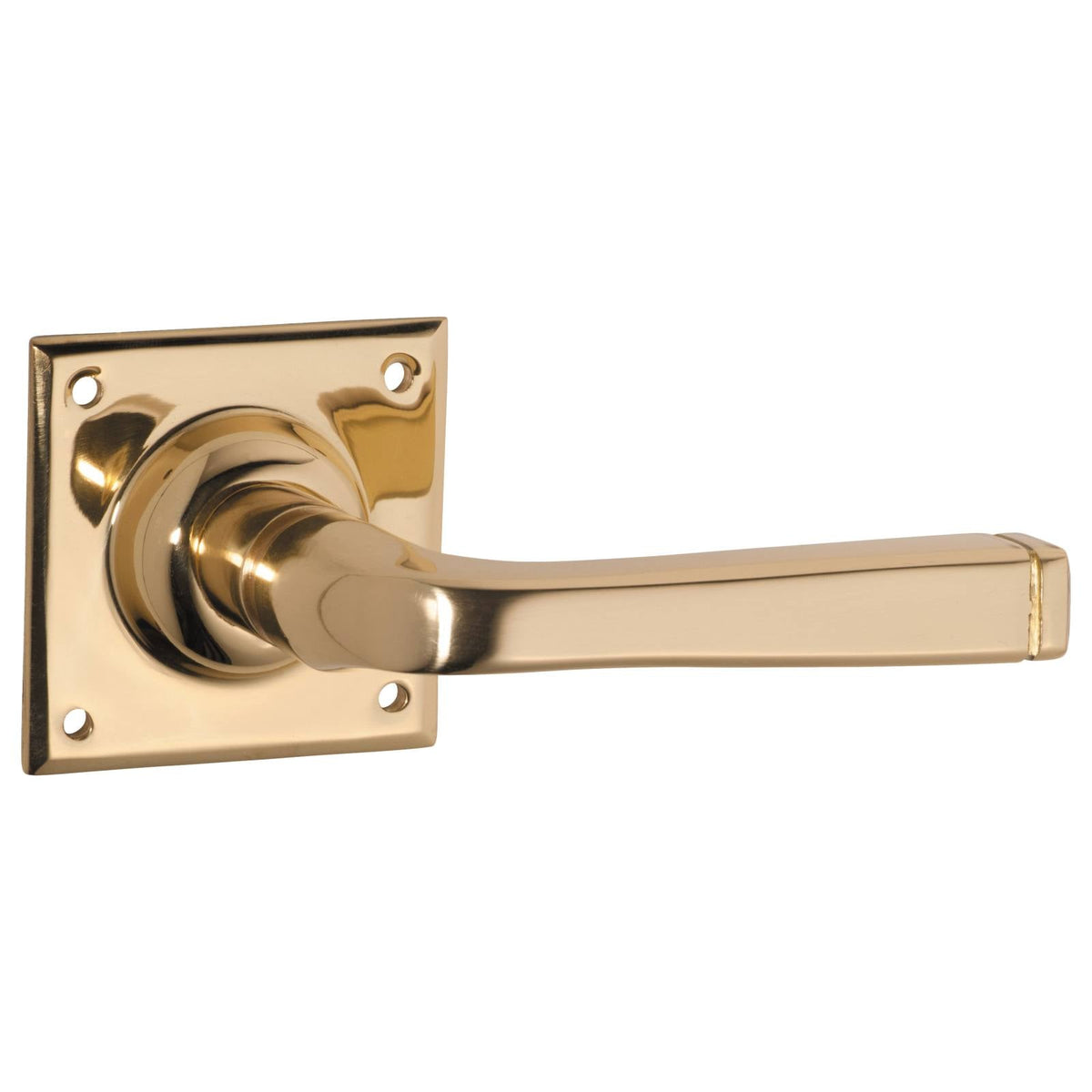Small Menton Lever on Rose, Polished Brass
