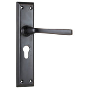 Menton Euro Lever Set, Antique Copper