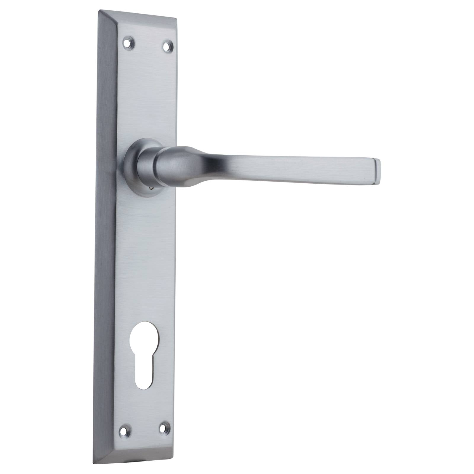 Menton 85mm Euro Lever Set, Satin Chrome