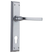 Menton 85mm Euro Lever Set, Satin Chrome