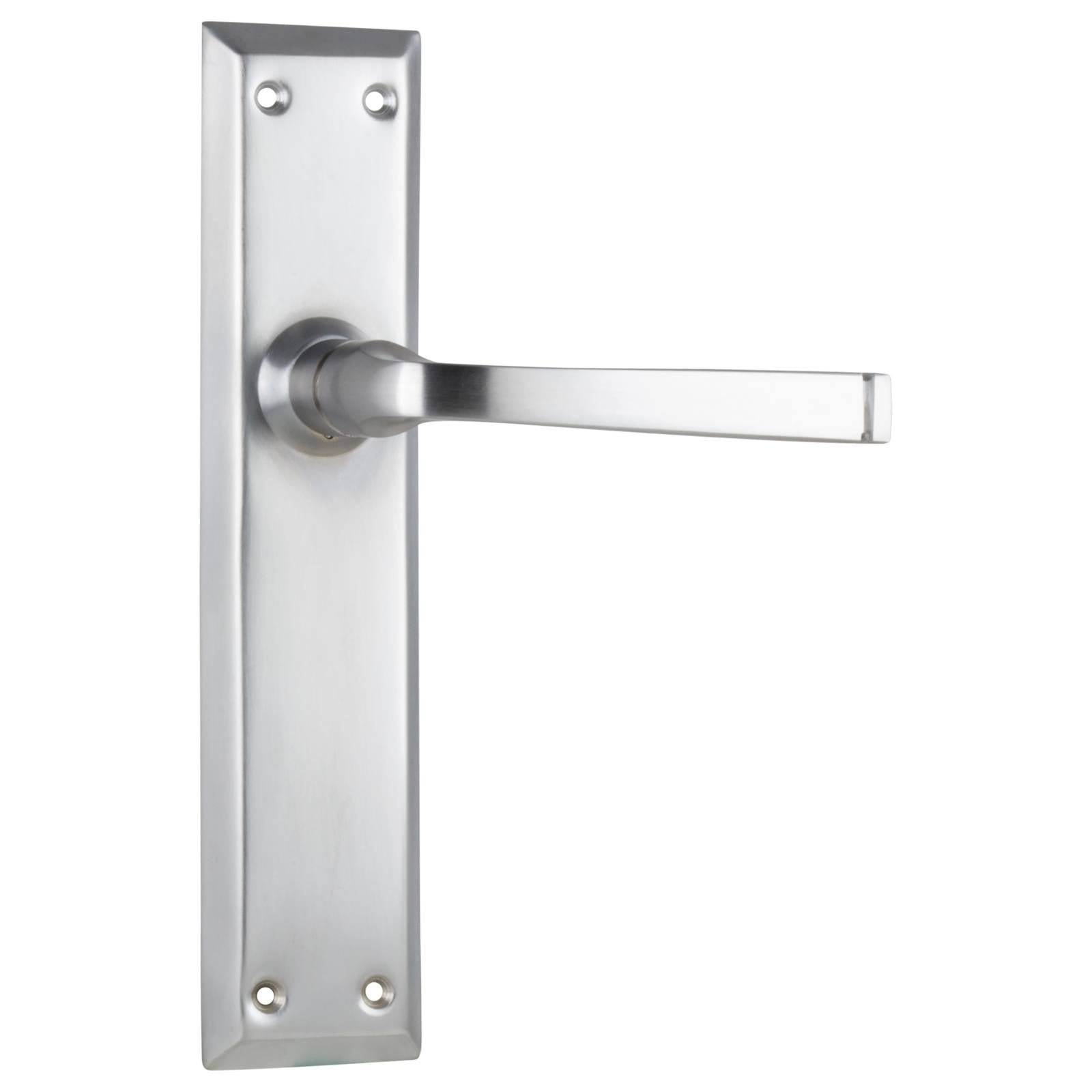 Menton Lever Latch Set, Satin Chrome