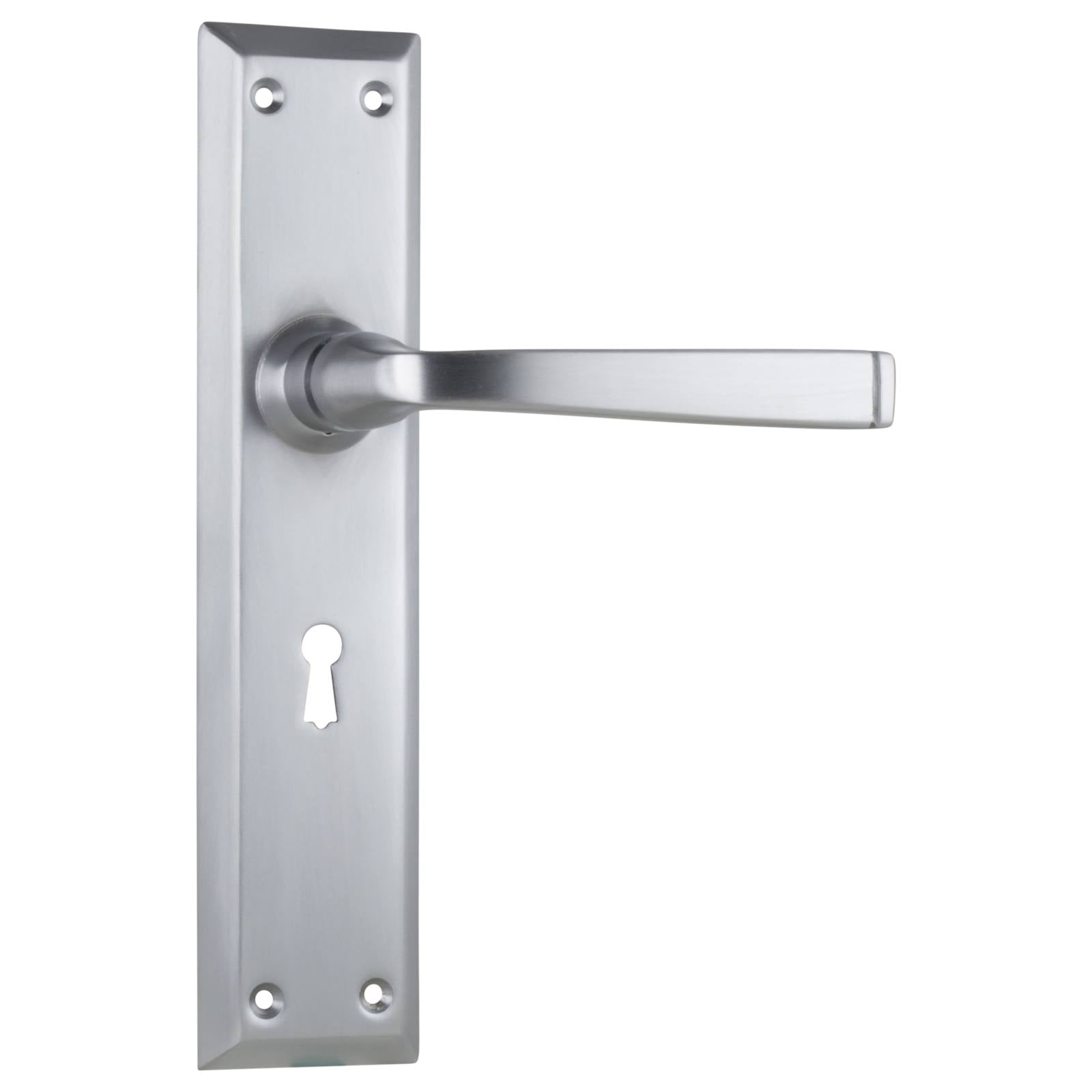 Menton Lever Lock Set, Satin Chrome