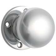 54mm Round Rose Pre-drilled Mortice Knob, Chrome