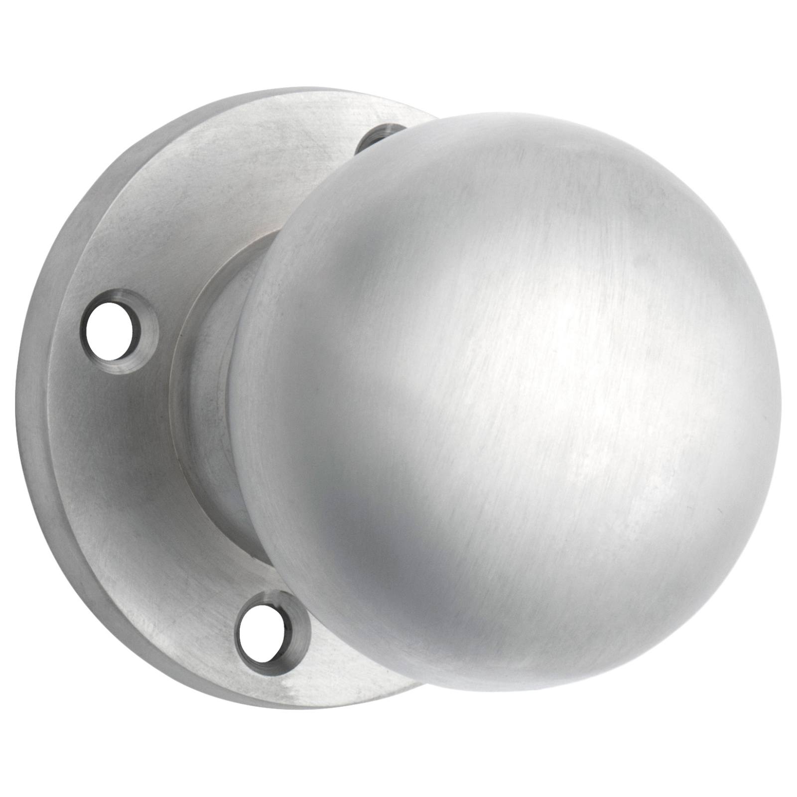 54mm Round Rose Pre-drilled Mortice Knob, Satin Chrome