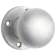 54mm Round Rose Pre-drilled Mortice Knob, Satin Chrome