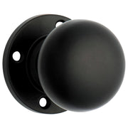 54mm Round Rose Pre-drilled Mortice Knob, Matte Black
