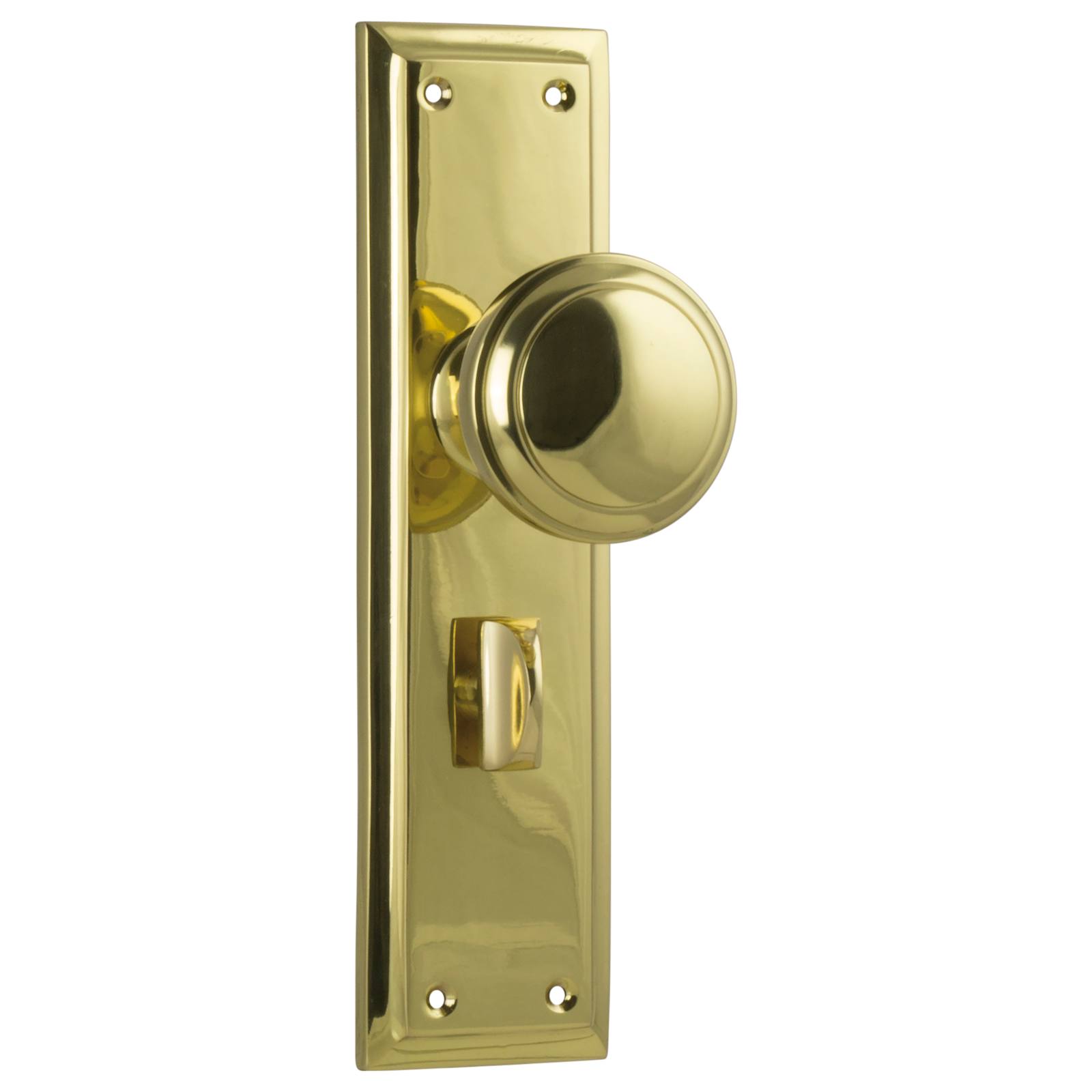 Milton Privacy Knob Set, Polished Brass
