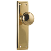 Milton Knob Latch Set, Polished Brass