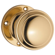 Milton Knob on Rose Set, Polished Brass