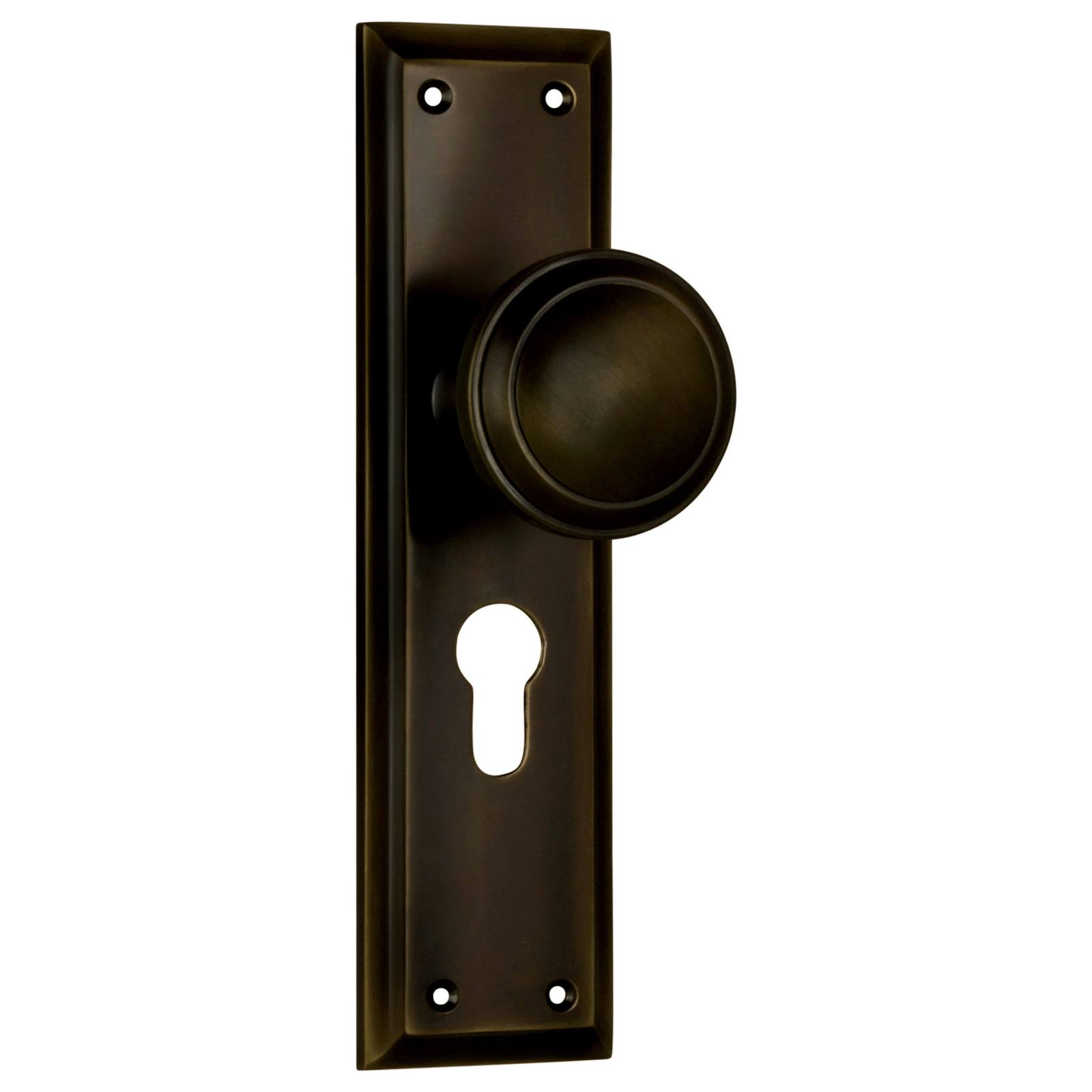 Milton Euro Knob Set, Antique Brass
