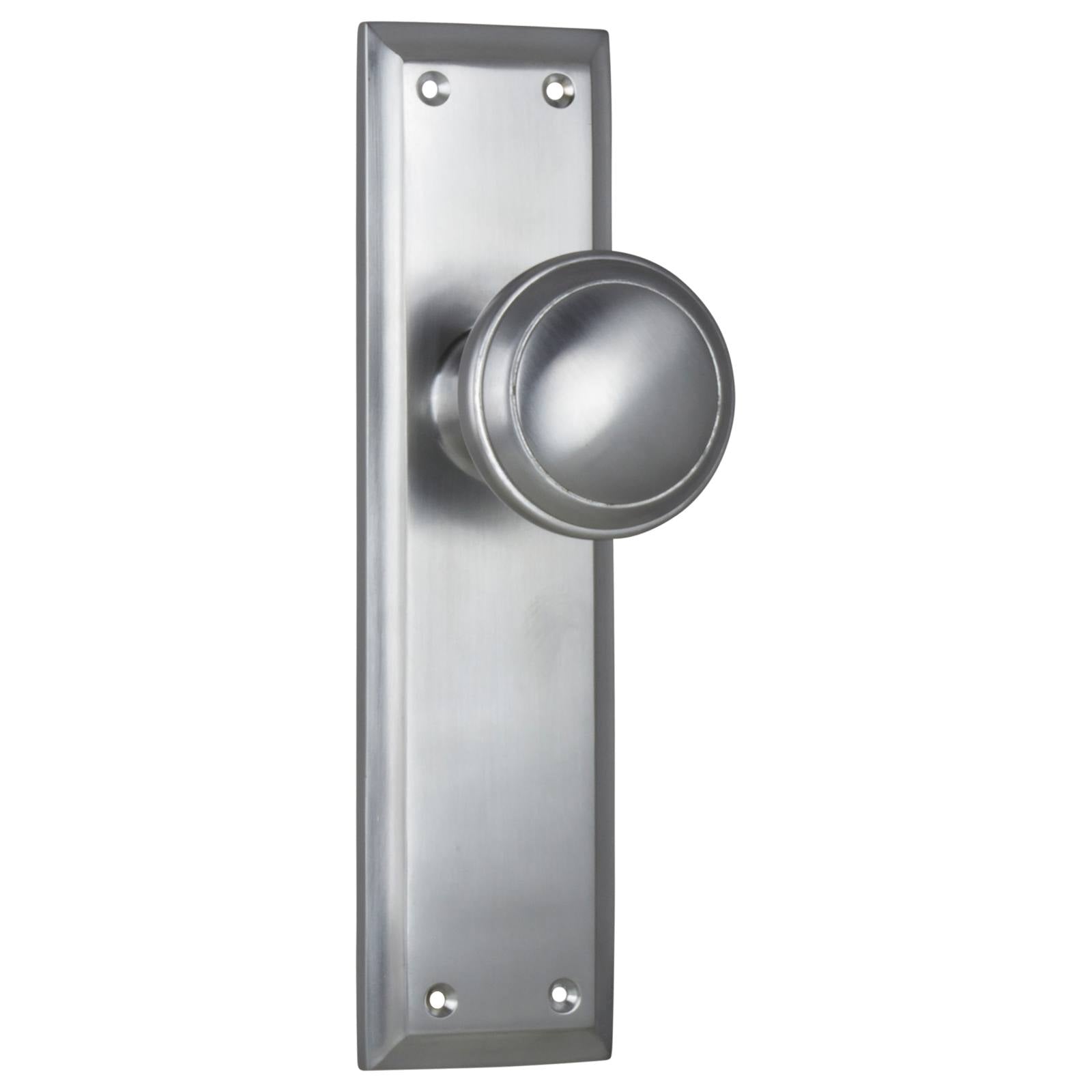 Milton Knob Latch Set, Satin Chrome