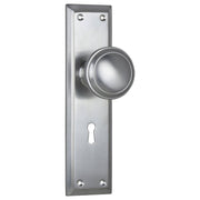 Milton Knob Lock Set, Satin Chrome