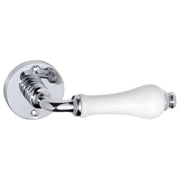 Exeter Lever on Rose Set, Chrome/White