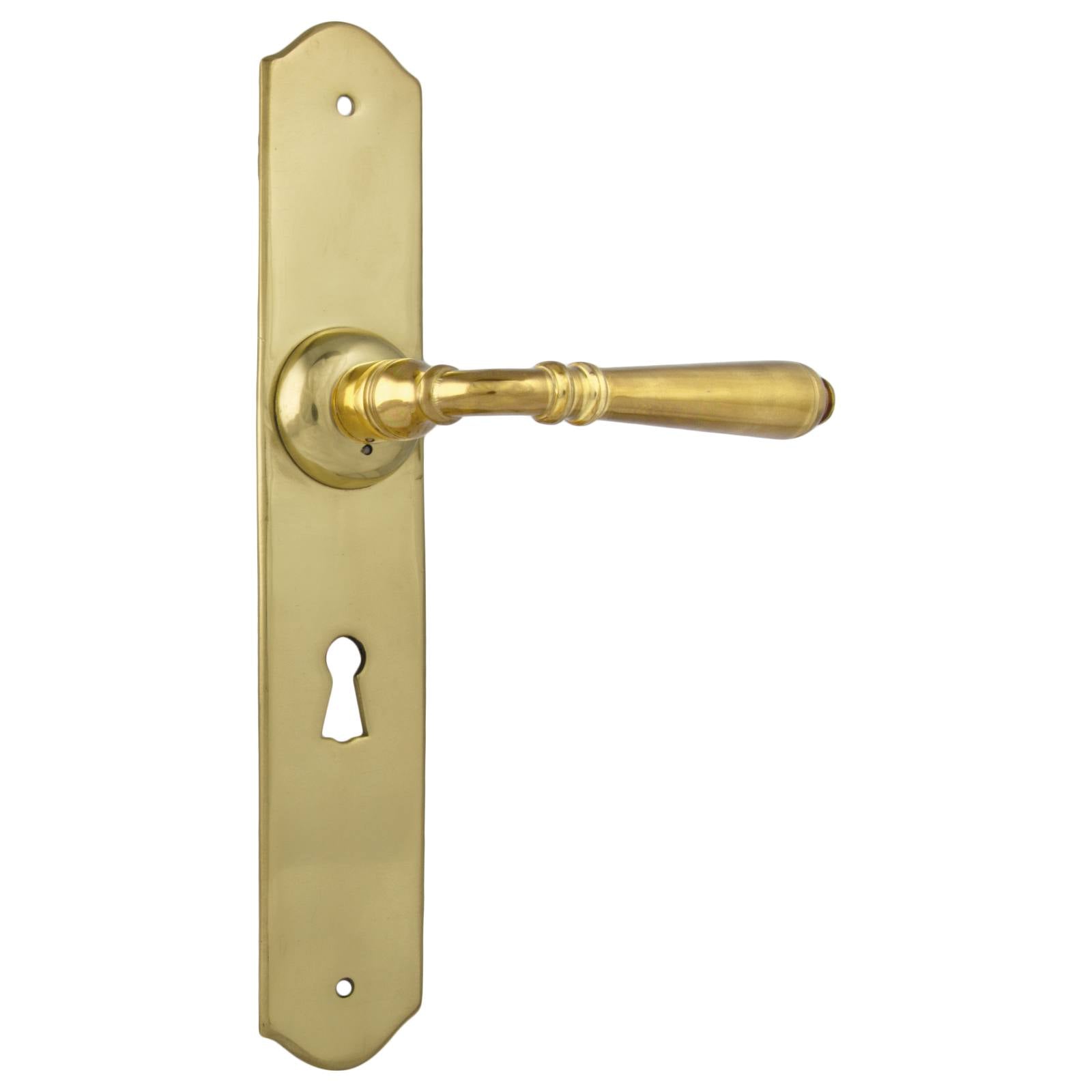 Reims Lever Lock Set, Polished Brass