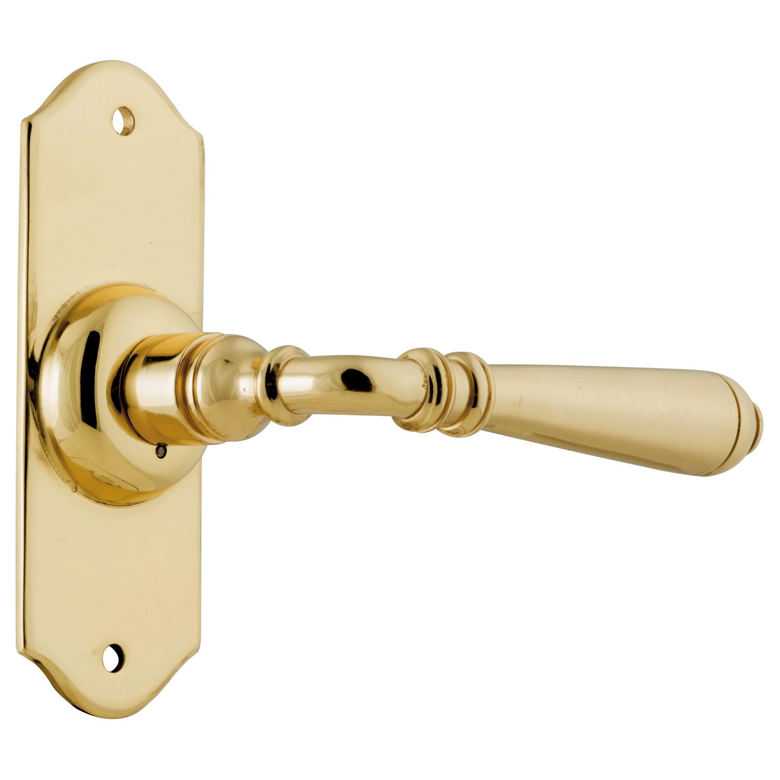 Small Reims Lever Latch Set, Polished Brass