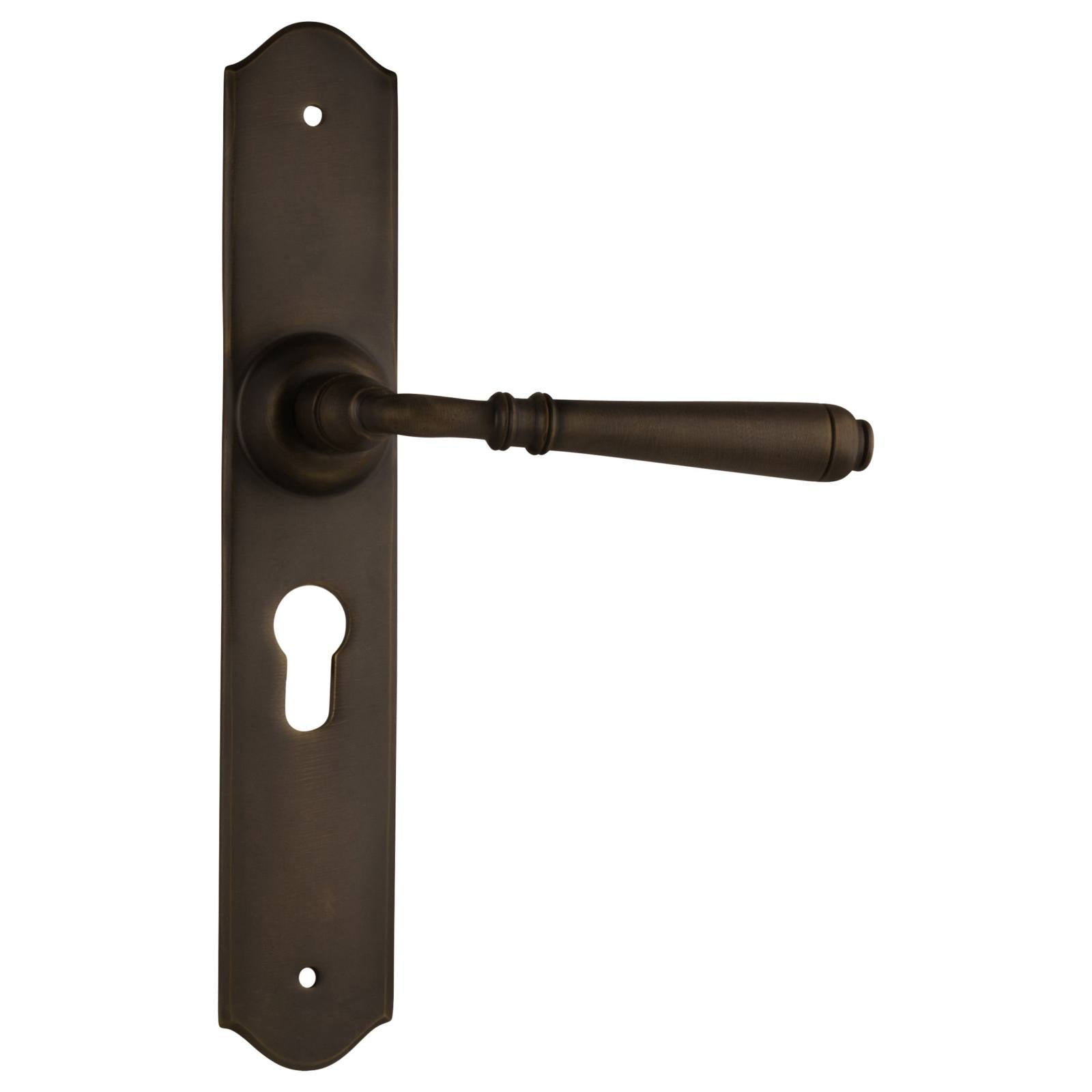 Reims Euro Lever Set, Antique Brass