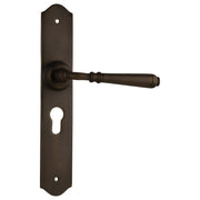Reims Euro Lever Set, Antique Brass