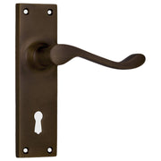 Victorian Lever Lock Set, Antique Brass