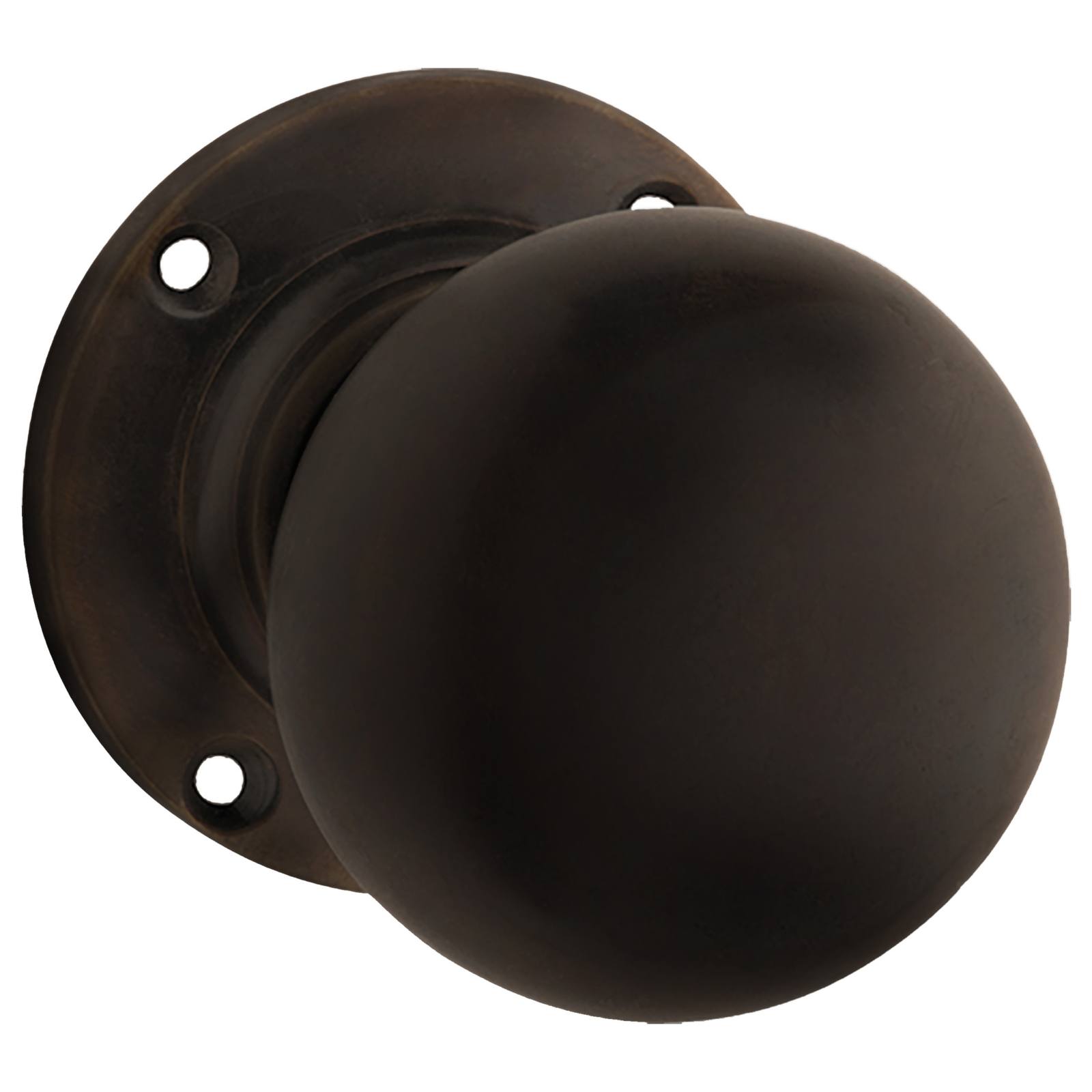 Victorian Knob on Rose Set, Antique Brass