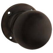 Victorian Knob on Rose Set, Antique Brass