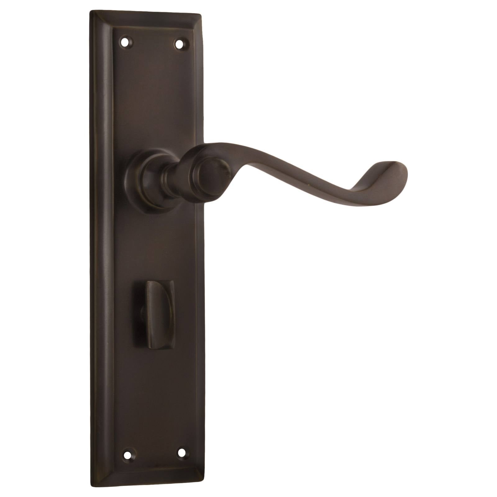 Milton Privacy Lever Set, Antique Brass