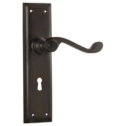 Milton Lever Lock Set, Antique Brass