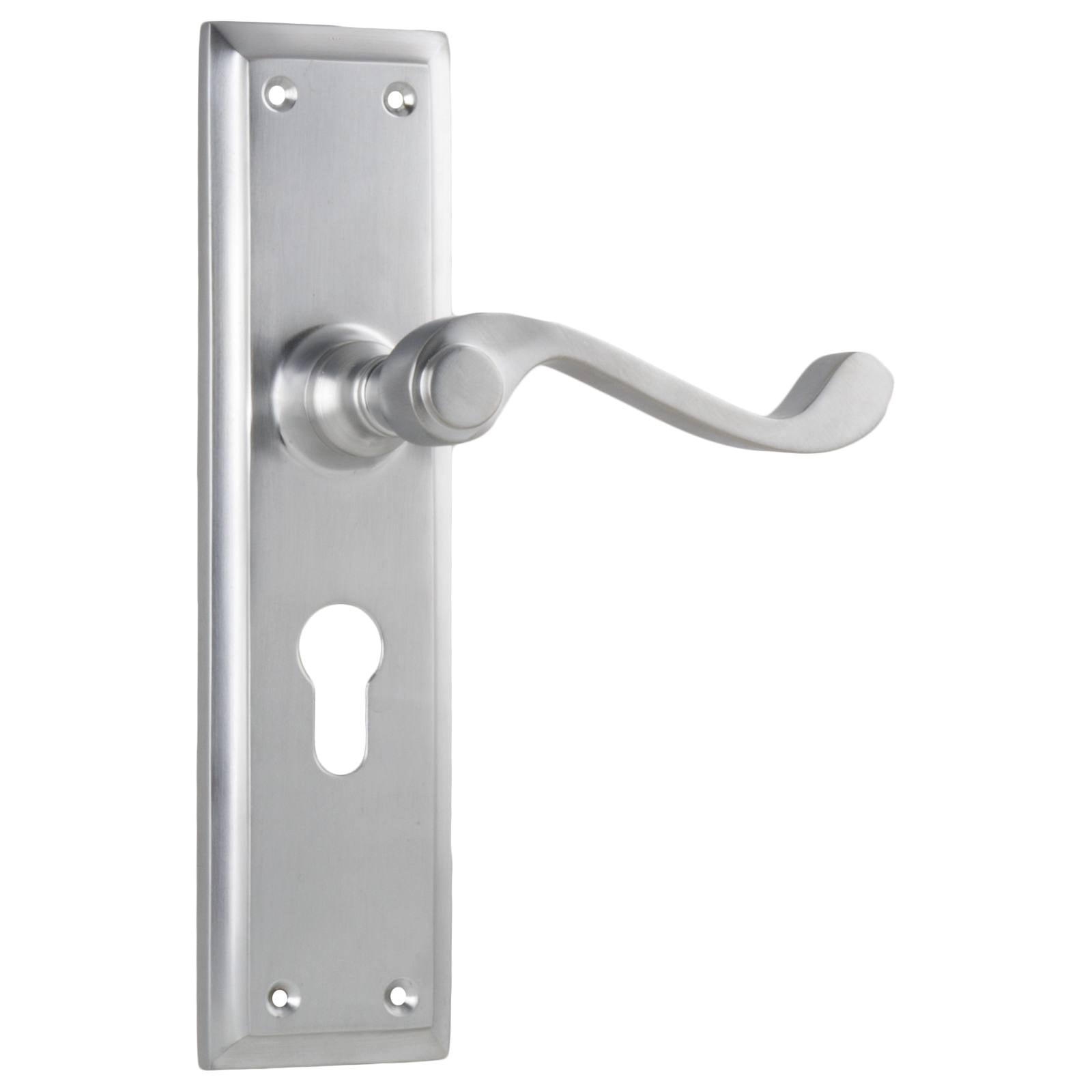 Milton Euro Lever Set, Satin Chrome