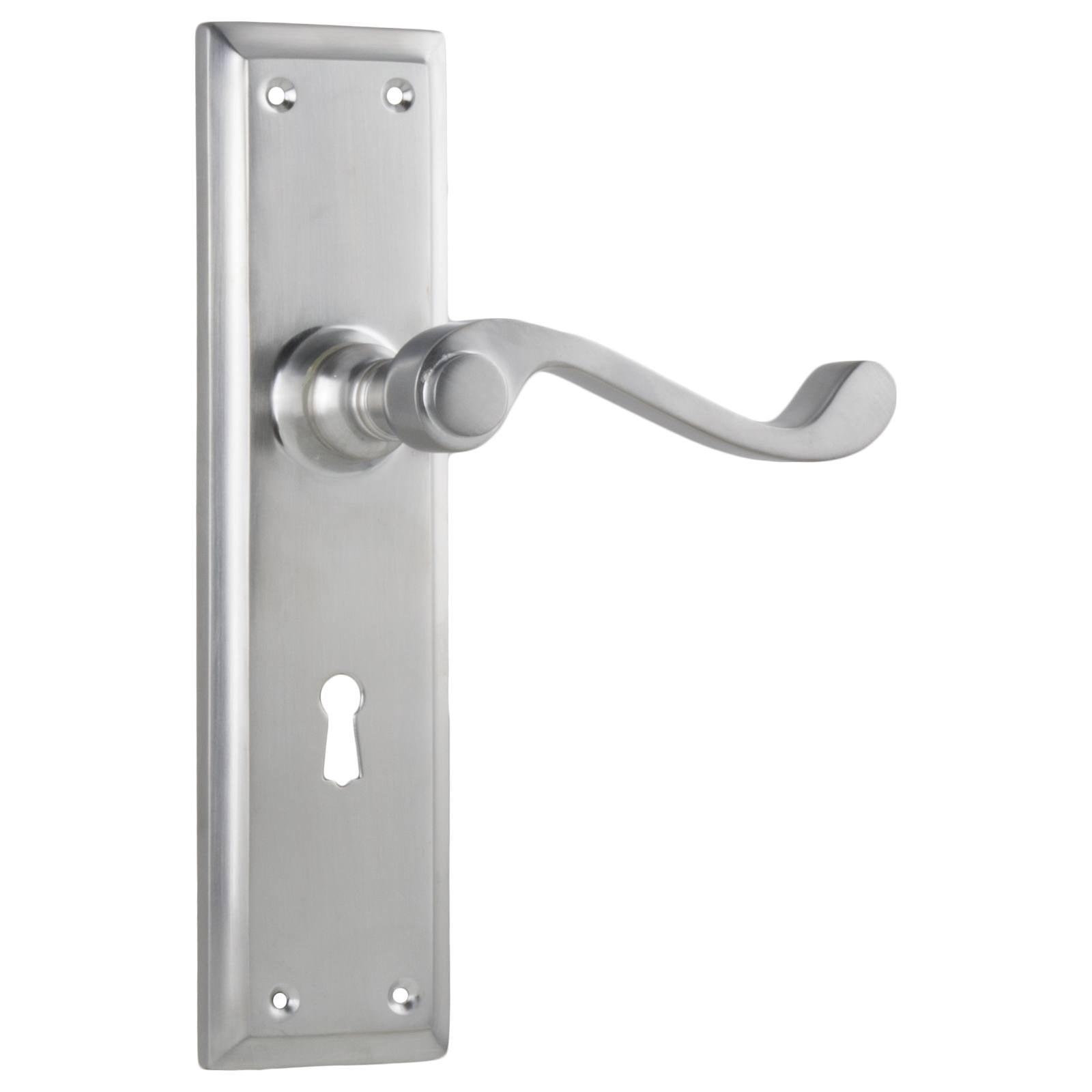 Milton Lever Lock Set, Satin Chrome