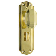 Art Deco Privacy Knob Set, Polished Brass