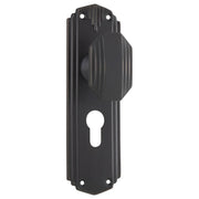 Art Deco Euro Knob Set, Antique Copper